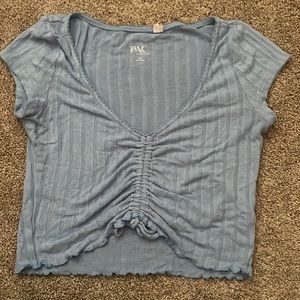 Blue pacsun v neck crop top